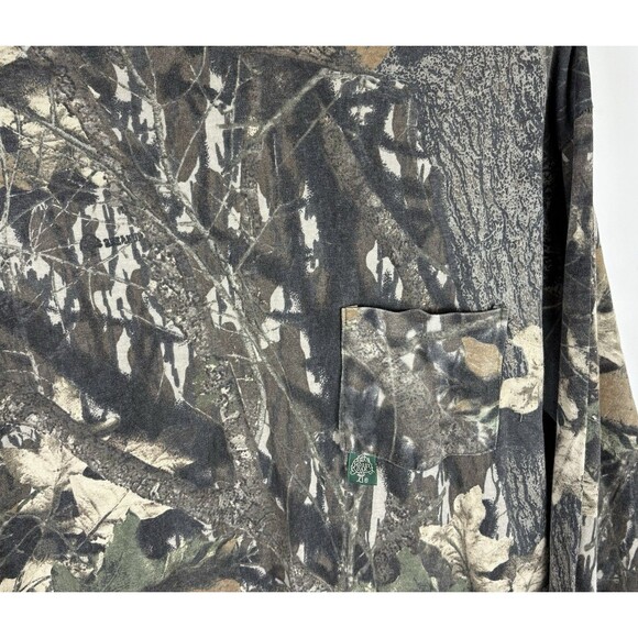 Vintage 90s Mossy Oak Single Stitch Camo Long Sleeve T-Shirt / Size XL - Picture 2 of 7